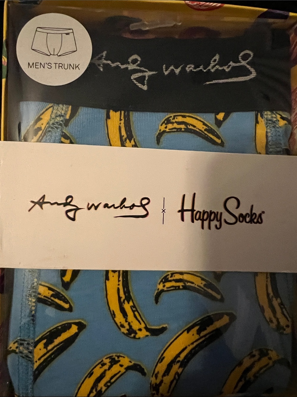 Happy Socks Blue & Yellow Banana Print Boxer Briefs